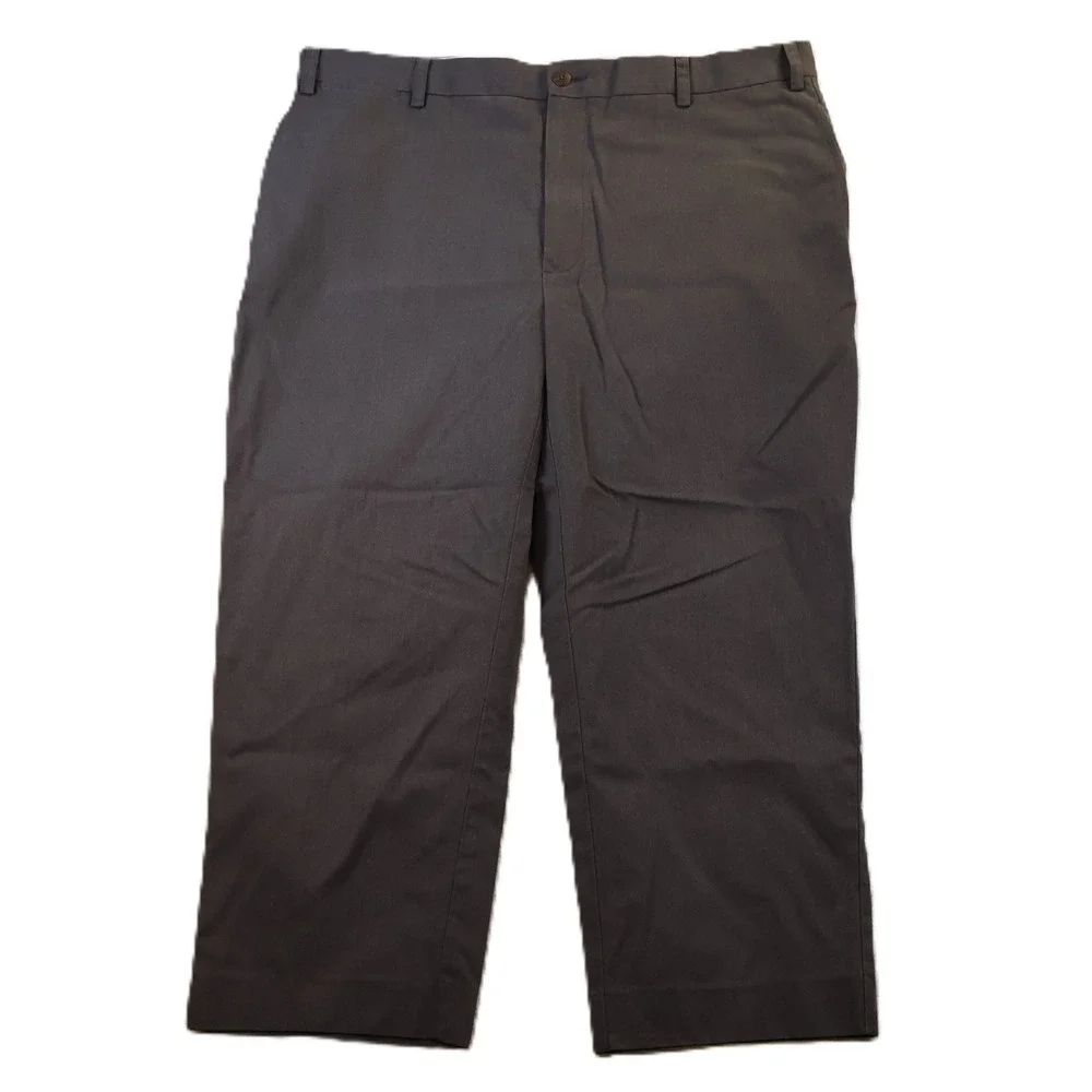Orvis Mens 40x25 Chino Pants Gray Flat Front Cotton Hemmed 2JKF 687278